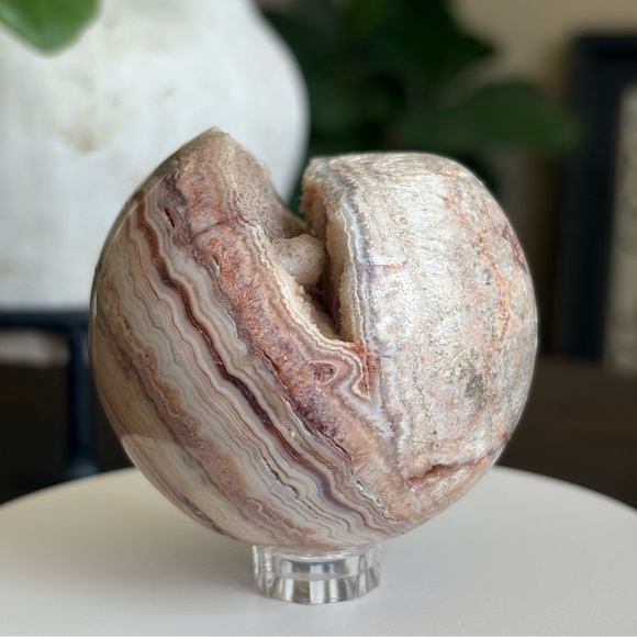 Crazy Lace Agate Sphere with Druzy Pocket - Picture 11 of 14